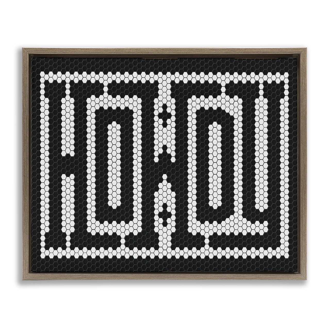 Stupell Industries Mosaic Style Howdy in Black Floating Frame By Lettered and Lined